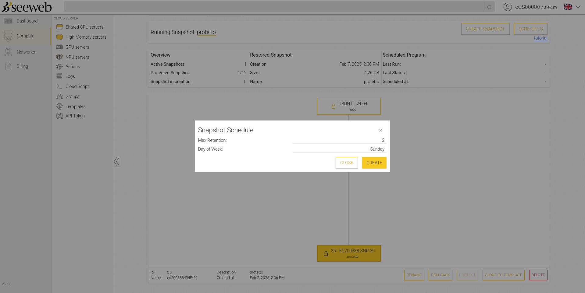 Periodic Snapshot Create