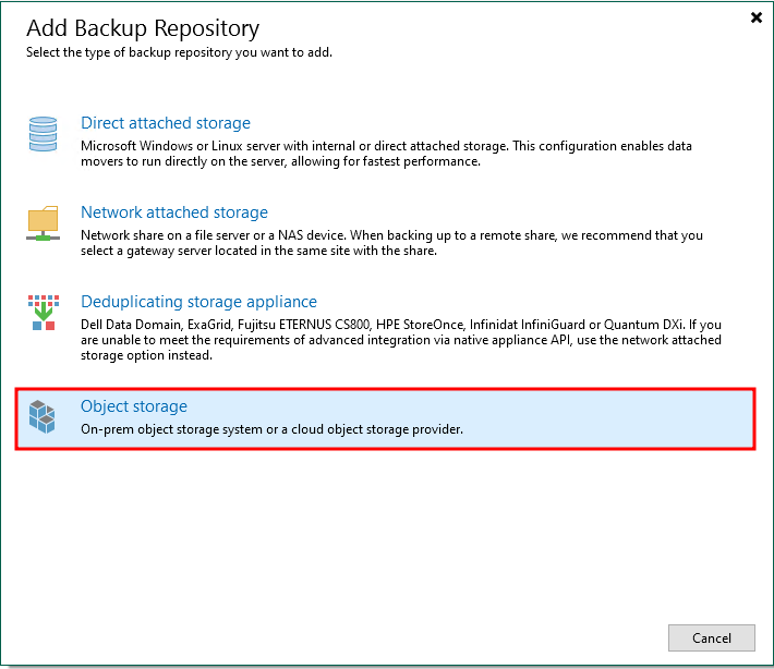Add Backup Repository